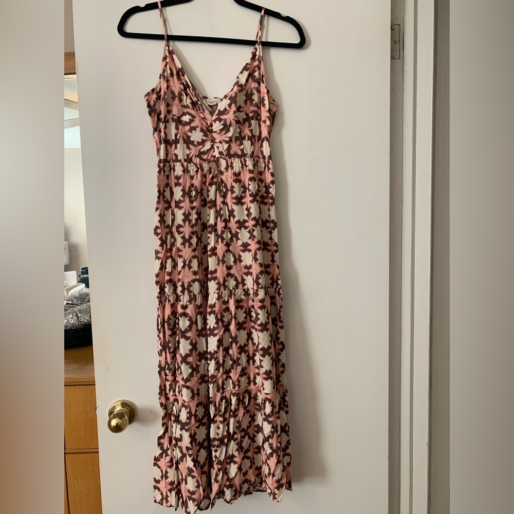 NWT Loft MIDI Dress size 4 Viscose light weight keyhole front